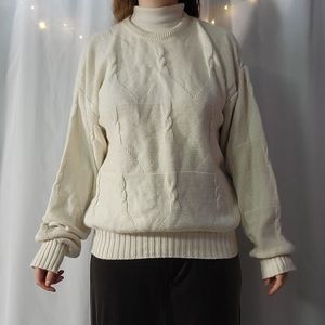 80s Jantzen Oversized 100% Cotton Knit Crewneck Sweater, l/xl